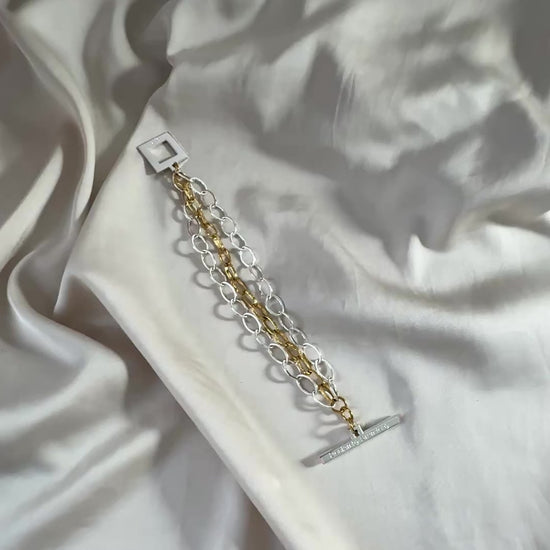 video med Armband i sterling silver & guldpläterat 19cm – Small Rope | Design by Brandeby