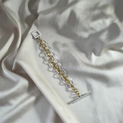 video med Armband i sterling silver & guldpläterat 19cm – Small Rope | Design by Brandeby