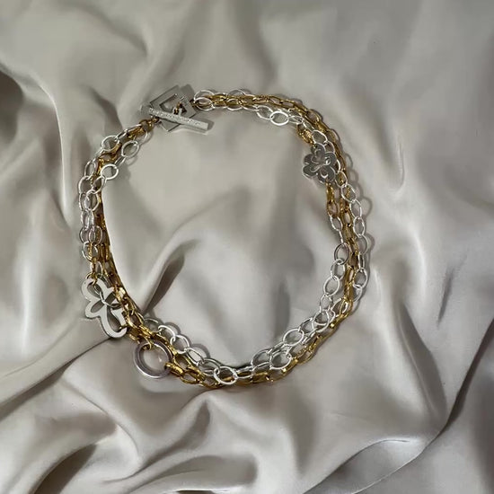 video på Halsband Sterling Silver 18K Guldpläterat - Flexibelt - 50-100cm - Silver Guld the one - design by brandeby