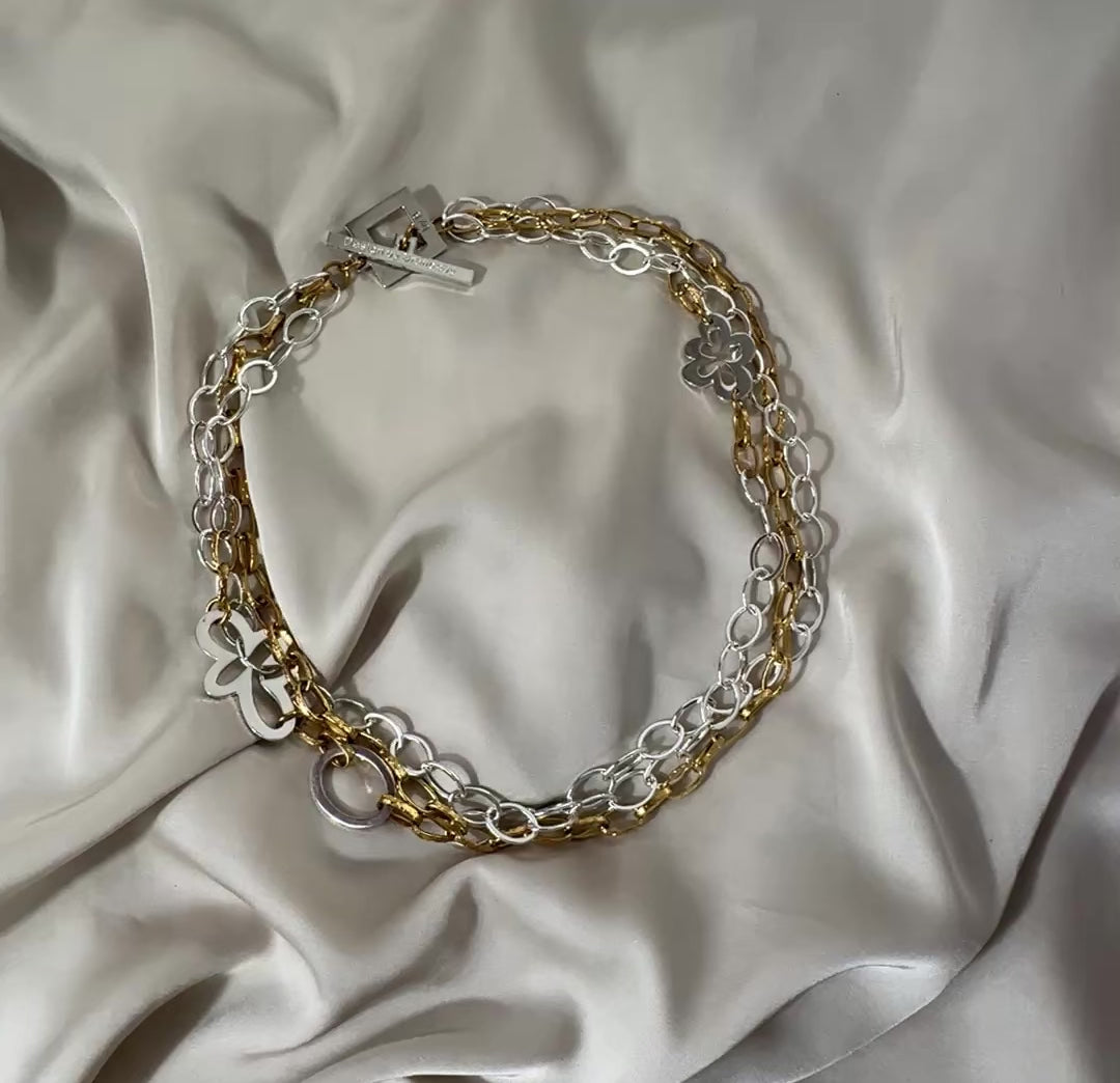 video på Halsband Sterling Silver 18K Guldpläterat - Flexibelt - 50-100cm - Silver Guld the one - design by brandeby