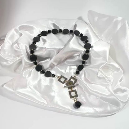 Lady onyx halsband - svart silver