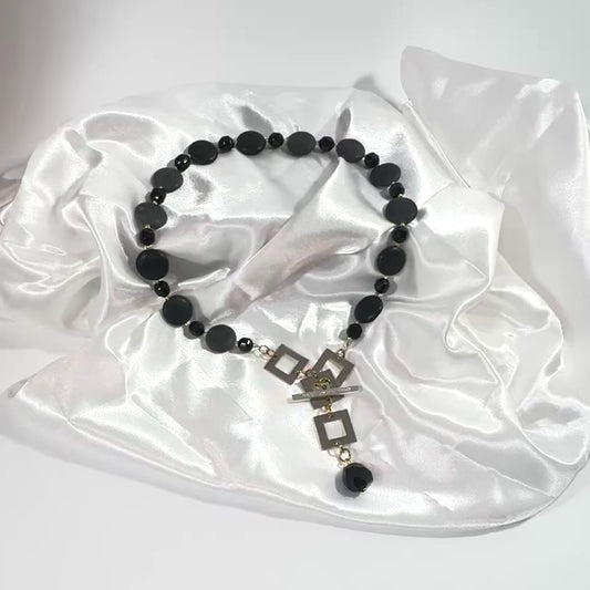 Lady onyx halsband - svart silver