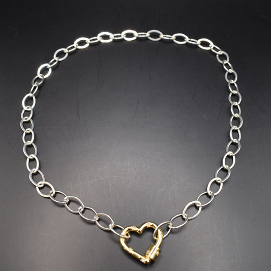Paperclip Gold Heart Halsband