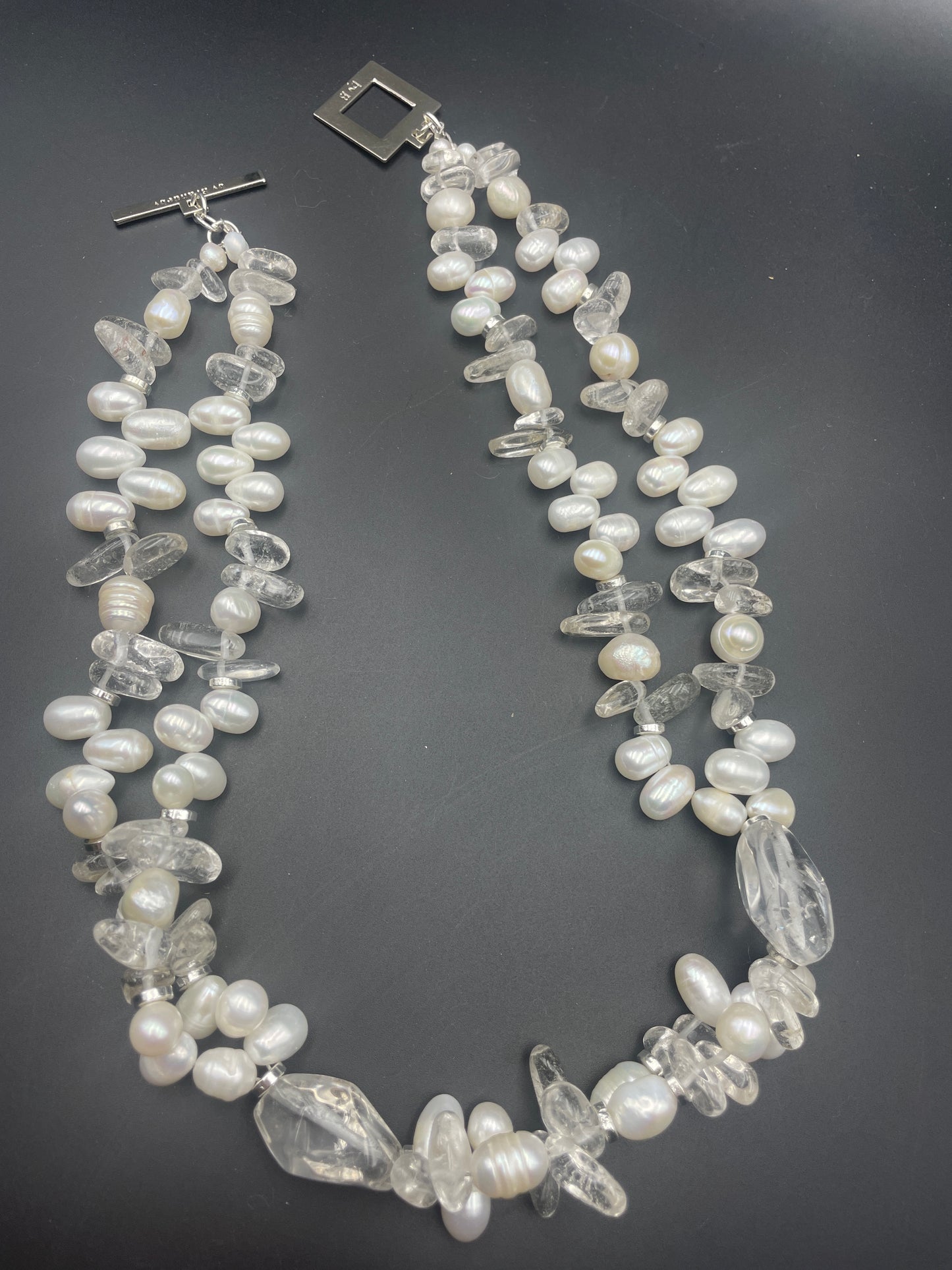 White Crystal Pearls Halsband